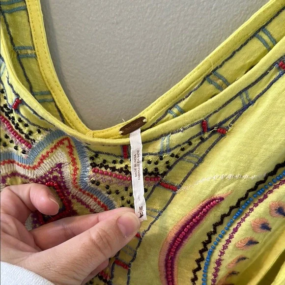 Free People Yellow Tank Top with Vibrant Design - Picture 2 of 5
